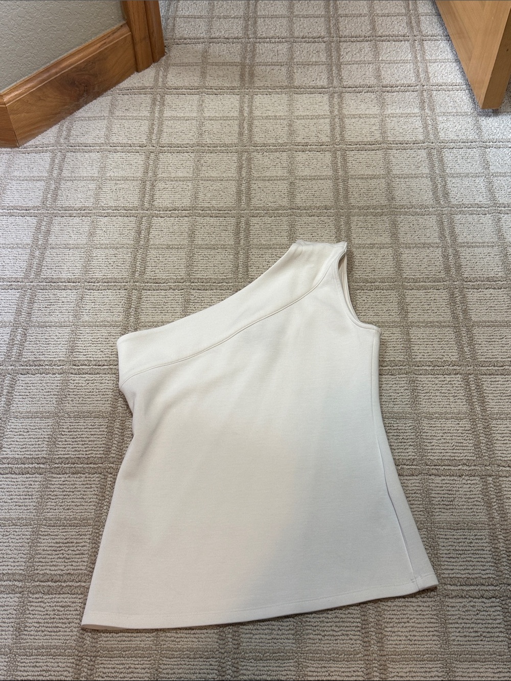 One-Shoulder White Tank Top